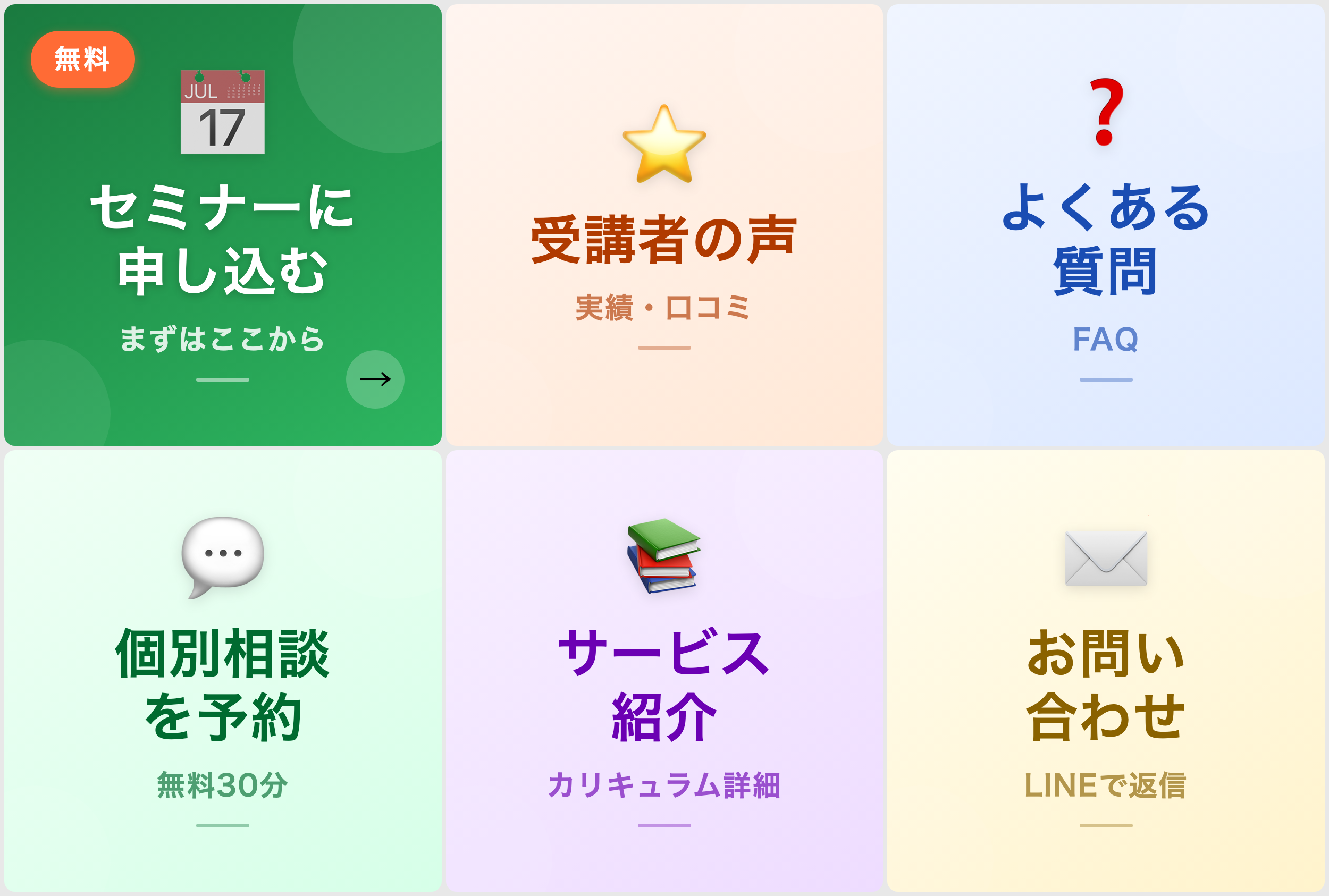 LINE リッチメニュー デザインサンプル